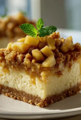 Apfel Crumble Käsekuchen-Quadrate: Süß & unwiderstehlich