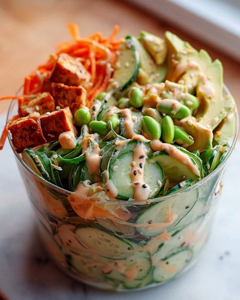 Cremiger Asiatischer Gurkensalat Bowl – Schnell & Lecker!