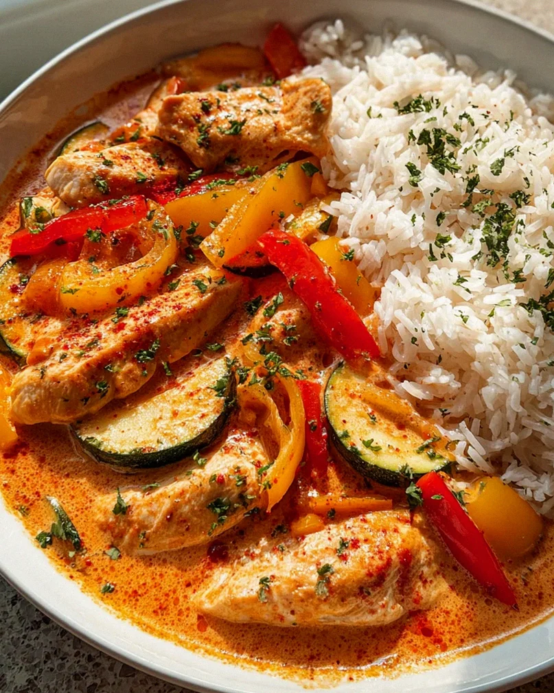 Cremiges Paprika Zucchini Hähnchen: Dein schnelles Lieblingsrezept!