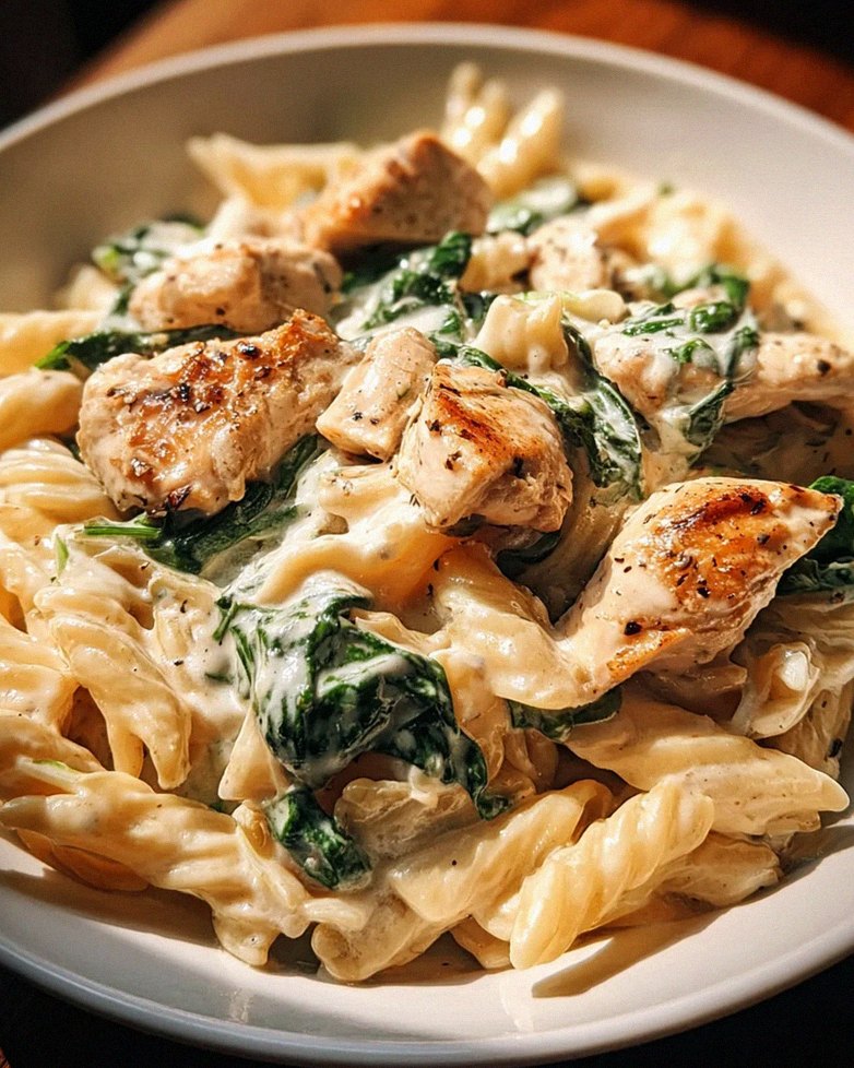 Frischkäse Spinat Hähnchen Pasta – Schritt 2