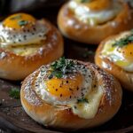 Gefüllte Frühstücksbrötchen mit Ei und Käse – im Ofen gebacken