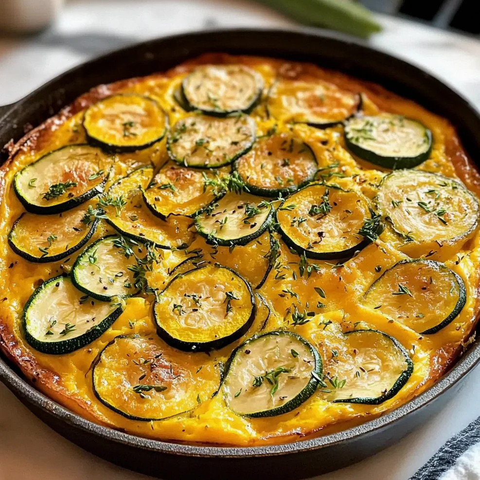 Gelbe Zucchini Frittata für jeden Anlass
