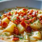 Herzhafter Kartoffel Kohlrabi Eintopf mit Speckwürfeln Rezept