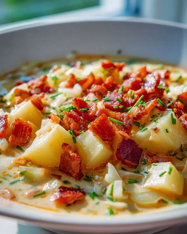 Herzhafter Kartoffel Kohlrabi Eintopf mit Speckwürfeln Rezept