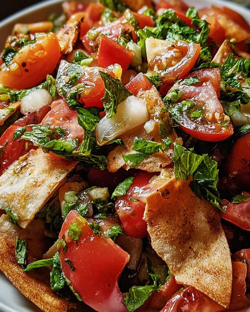 Libanesischer Tomaten Pita Salat