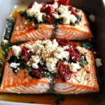 Mittelmeer gebackener Lachs mit Feta und Tomaten