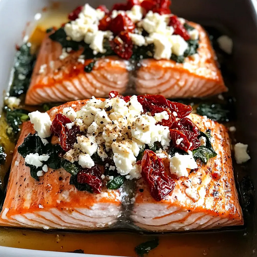 Mittelmeer gebackener Lachs mit Feta und Tomaten