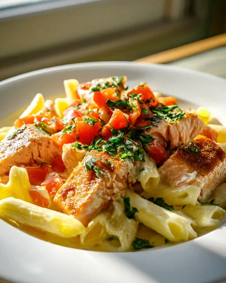 Ofen Lachs Pasta mit Tomaten: Dein schnelles Lieblingsgericht!