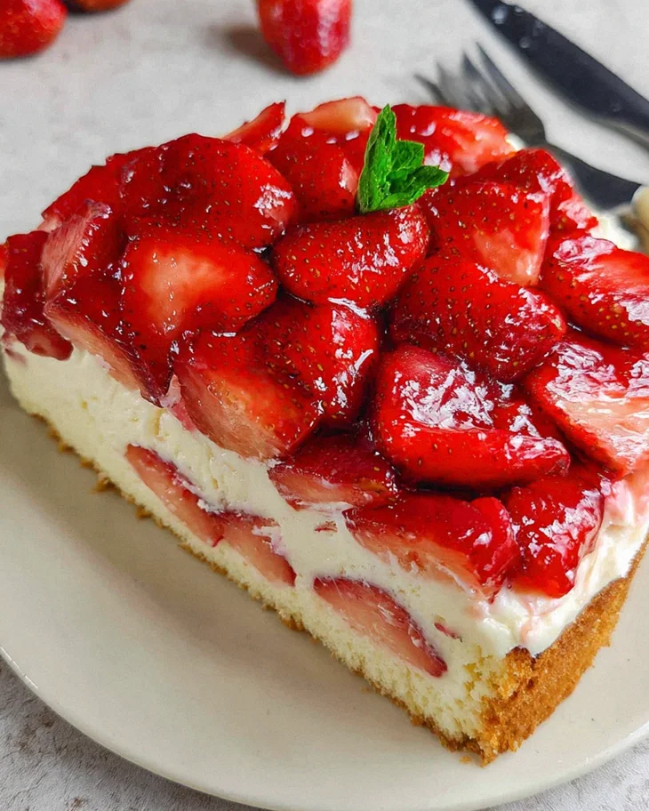 Omas Erdbeerkuchen mit Pudding