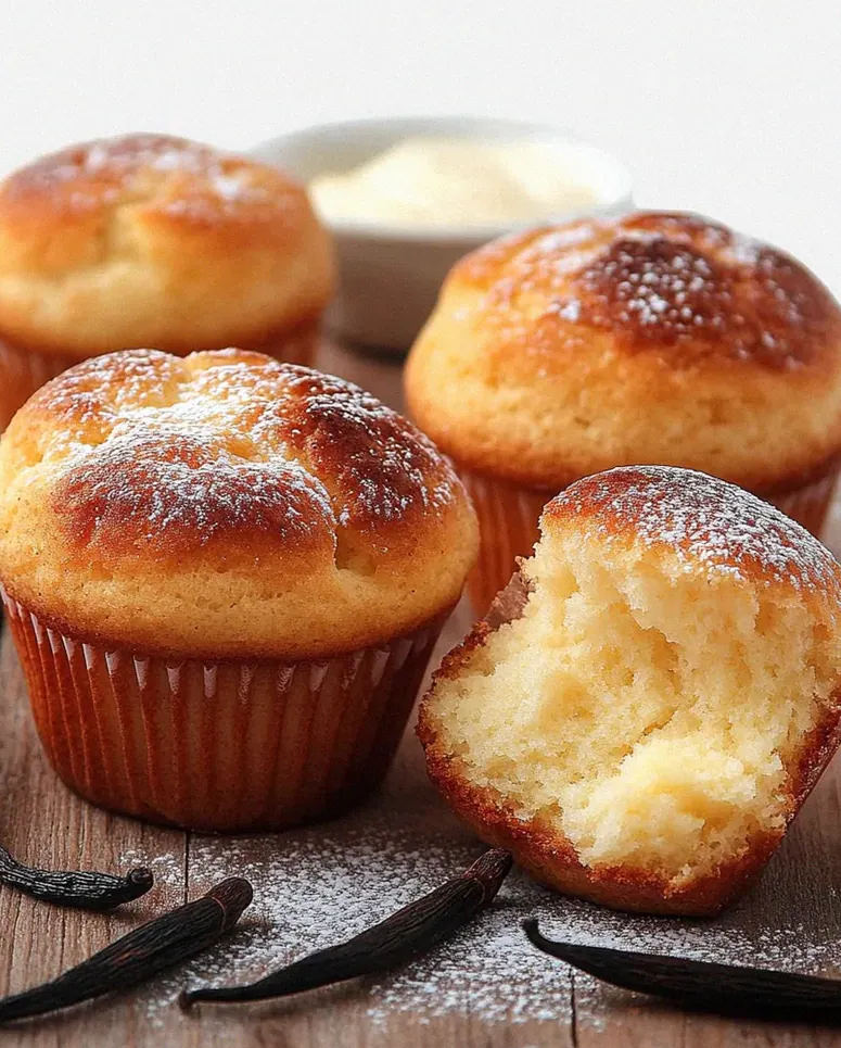 Quark Muffins mit Vanillepudding