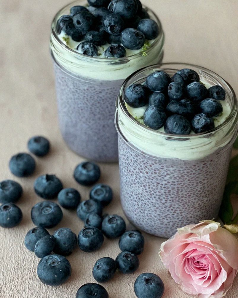 Veganer Blaubeer-Chia-Pudding